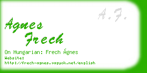 agnes frech business card